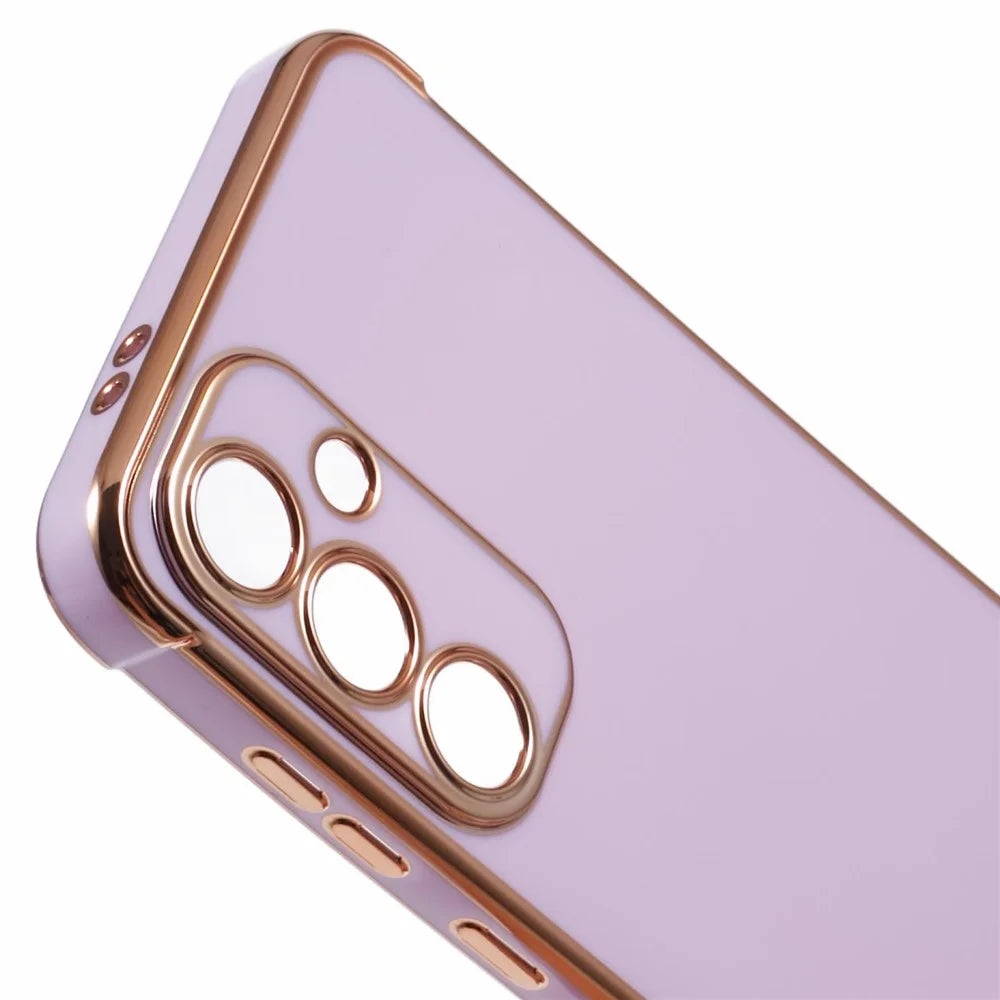 For Samsung Galaxy A15 4G / 5G Case Electroplated Frame TPU Soft Phone Cover - Purple - 6