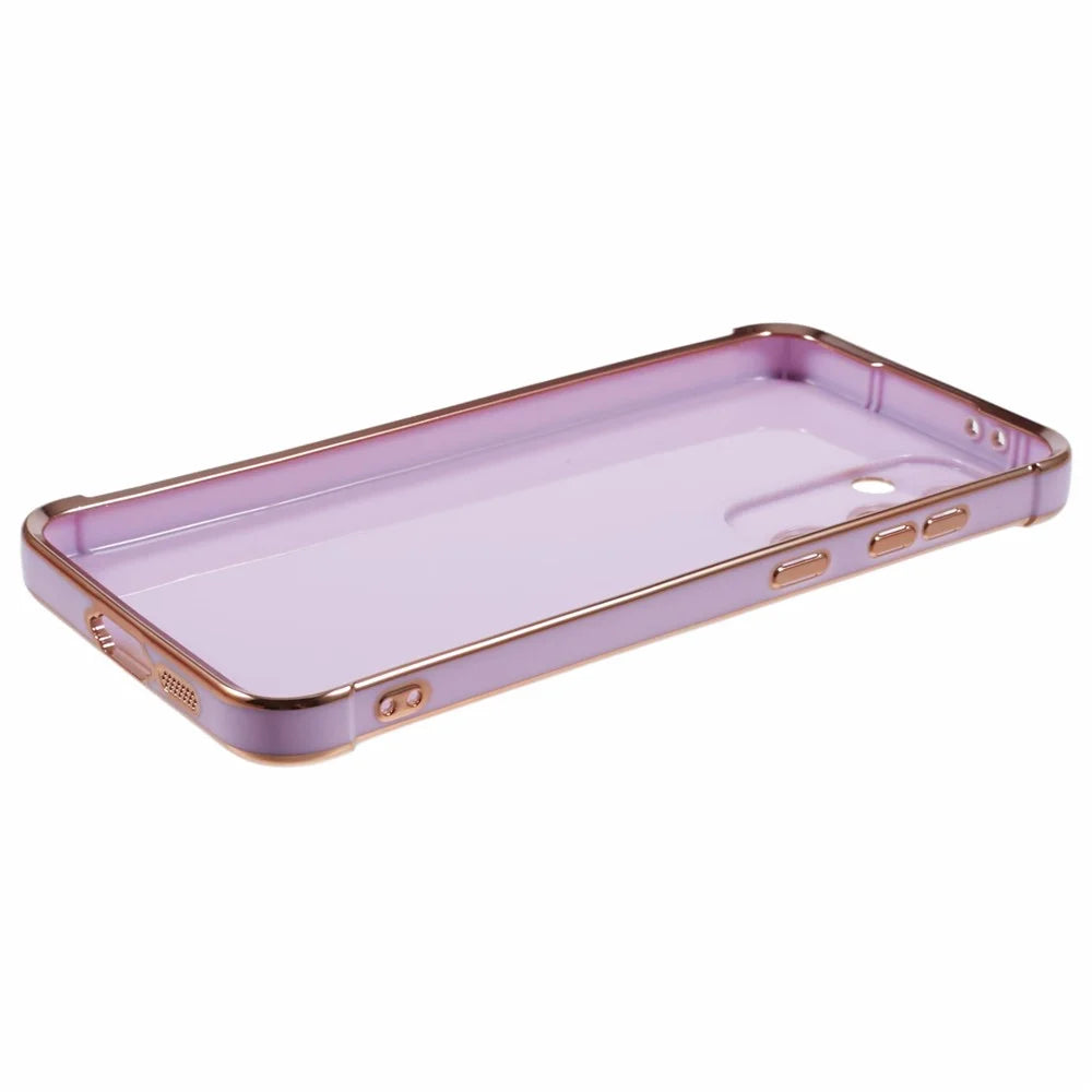 For Samsung Galaxy A14 4G / 5G Case Electroplated Frame TPU Soft Phone Cover - Purple - 4