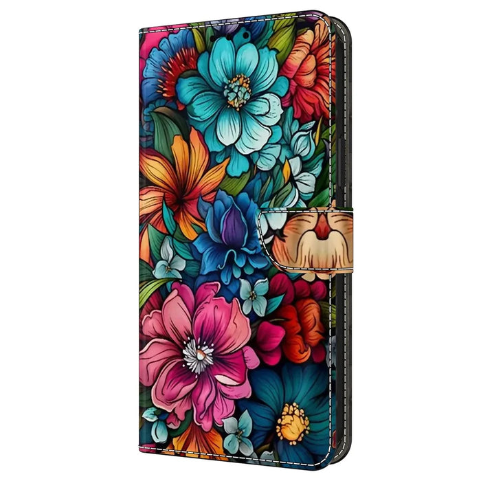 For Samsung Galaxy A16 5G / A16 4G Case Pattern Printed Protective Cover TPU+PU Leather Flip Phone Case - Staphyllum - 4
