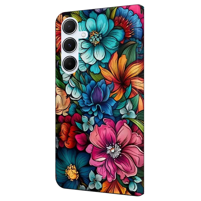 For Samsung Galaxy A16 5G / A16 4G Case Pattern Printed Protective Cover TPU+PU Leather Flip Phone Case - Staphyllum - 5