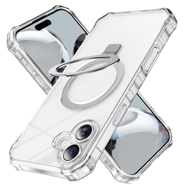 For iPhone 16 Case Small Wavy Edge Compatible with MagSafe Clear Anti-Drop PC+TPU Phone Cover - 1
