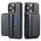 FIERRE SHANN 028 For iPhone 16 Pro Max Case Magnetic Detachable Card Slots Leather Back Cover - Black - 1