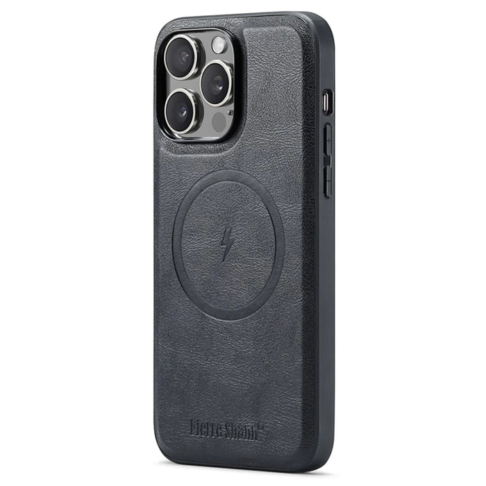 FIERRE SHANN 028 For iPhone 16 Pro Max Case Magnetic Detachable Card Slots Leather Back Cover - Black - 4