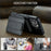 FIERRE SHANN 028 For iPhone 16 Pro Max Case Magnetic Detachable Card Slots Leather Back Cover - Black - 5