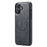 FIERRE SHANN 028 For iPhone 16 Case Magnetic Detachable Card Slots Leather Back Cover - Black - 2