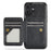 FIERRE SHANN 028 For iPhone 16 Case Magnetic Detachable Card Slots Leather Back Cover - Black - 3