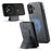 FIERRE SHANN 028 For iPhone 16 Case Magnetic Detachable Card Slots Leather Back Cover - Black - 5