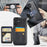 FIERRE SHANN 028 For iPhone 16 Case Magnetic Detachable Card Slots Leather Back Cover - Black - 7