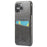FIERRE SHANN For iPhone 16 Pro Max Case Waxy PU Leather+PC Card Holder Phone Cover - Grey - 1