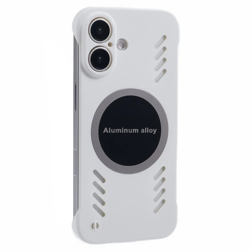 For iPhone 16 Plus Case Hard PC Frameless Heat Dissipation Phone Cover - White - 1