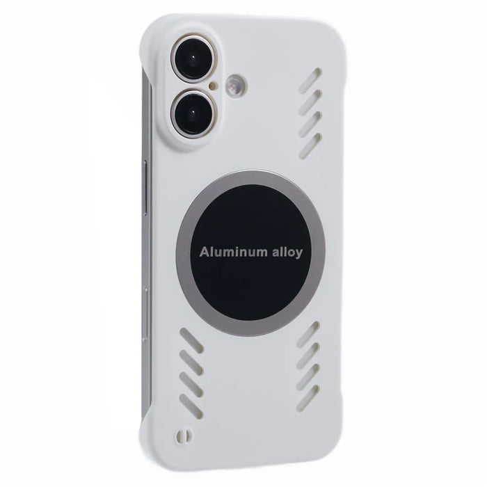 For iPhone 16 Plus Case Hard PC Frameless Heat Dissipation Phone Cover - White - 1