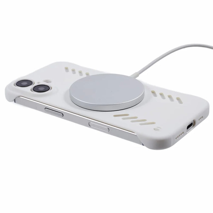 For iPhone 16 Plus Case Hard PC Frameless Heat Dissipation Phone Cover - White - 4