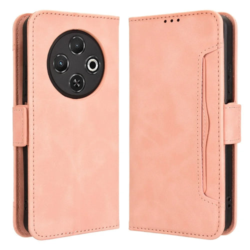 For TECNO Spark 30C 4G kL5n Leather Case Phone Wallet Cover with Multiple Card Slots - Pink - 1