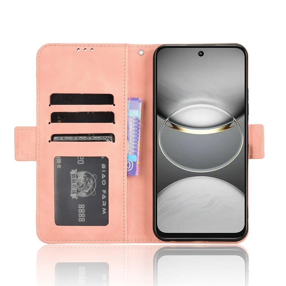 For TECNO Spark 30C 4G kL5n Leather Case Phone Wallet Cover with Multiple Card Slots - Pink - 3