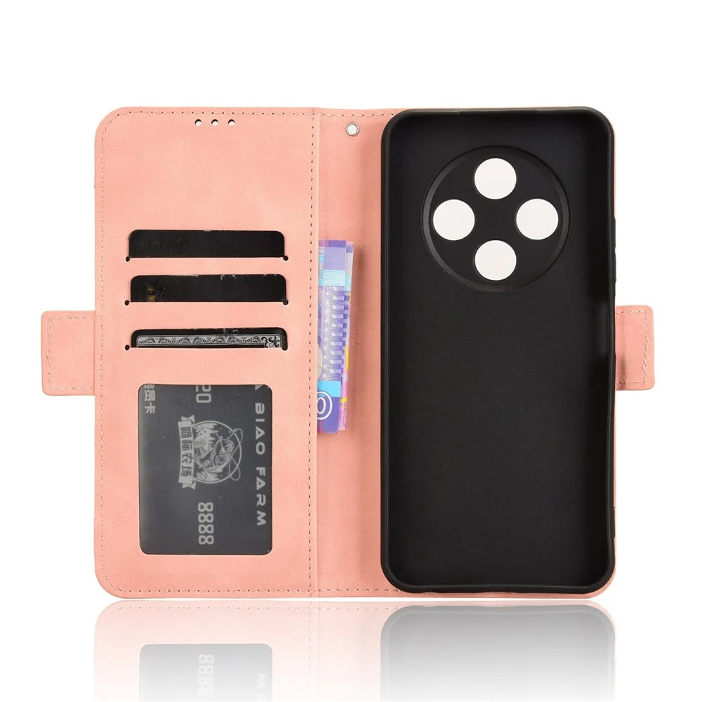 For TECNO Spark 30C 4G kL5n Leather Case Phone Wallet Cover with Multiple Card Slots - Pink - 4