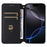 For iPhone 16 Pro Max Wallet Case Rhombus Imprinted Leather Phone Cover - Black - 2