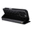 For iPhone 16 Pro Max Wallet Case Rhombus Imprinted Leather Phone Cover - Black - 4