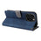 For iPhone 16 Pro Max Wallet Case RFID Blocking PU Leather Cover Stand View - Blue - 4