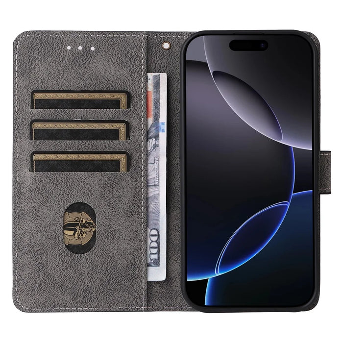 For iPhone 16 Pro Wallet Case RFID Blocking PU Leather Cover Stand View - Brown - 2