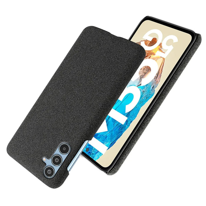 For Samsung Galaxy M35 5G Case Cloth Texture Anti-Scratch Protective PC Phone Cover - Black - 2