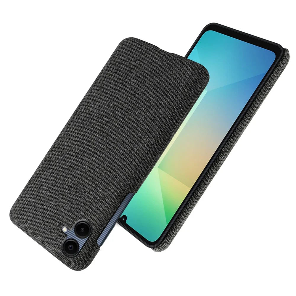 For Samsung Galaxy A06 4G Case Cloth Texture Anti-Scratch Protective PC Phone Cover - Black - 2