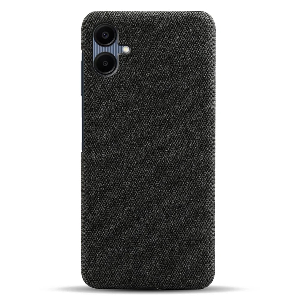 For Samsung Galaxy A06 4G Case Cloth Texture Anti-Scratch Protective PC Phone Cover - Black - 3