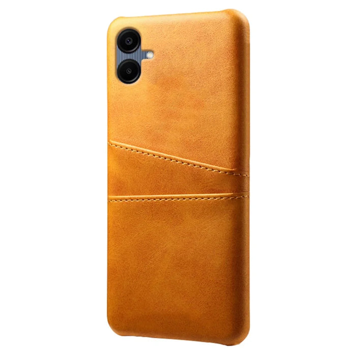 For Samsung Galaxy A06 4G Case Dual Card Slots PU Leather + Hard PC Phone Cover - Orange - 2