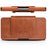 QIALINO Universal Genuine Cow Leather Waist Pouch Case for Under 6.9-inch Phones Drop-Proof Business Style Phone Bag - Brown - 1