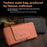 QIALINO Universal Genuine Cow Leather Waist Pouch Case for Under 6.9-inch Phones Drop-Proof Business Style Phone Bag - Brown - 2
