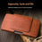 QIALINO Universal Genuine Cow Leather Waist Pouch Case for Under 6.9-inch Phones Drop-Proof Business Style Phone Bag - Brown - 4