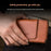 QIALINO Universal Genuine Cow Leather Waist Pouch Case for Under 6.9-inch Phones Drop-Proof Business Style Phone Bag - Brown - 5