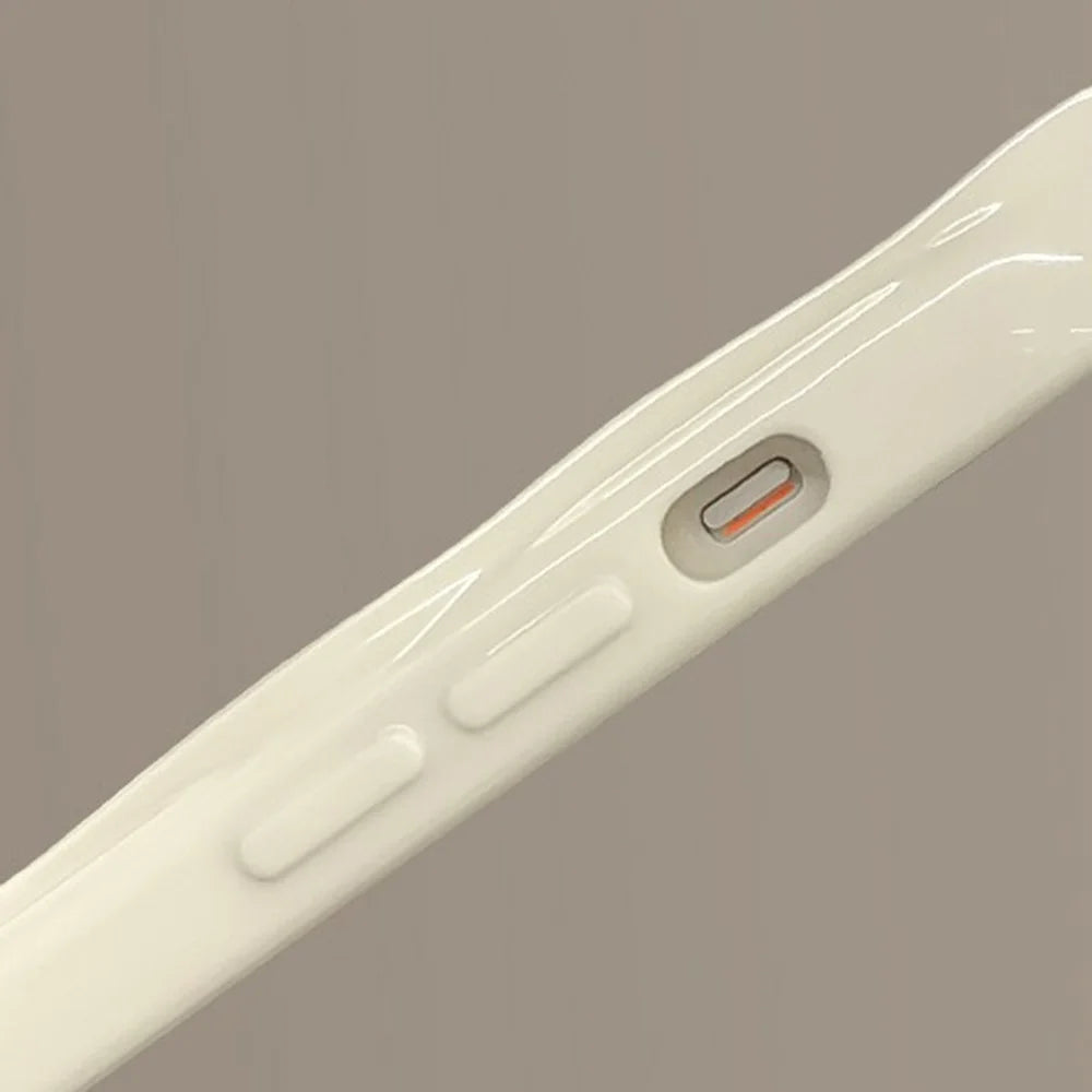 For iPhone 15 Case 3D Heart Design Soft TPU Shockproof Cover - White - 3