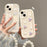 For iPhone 15 Case 3D Heart Design TPU Phone Cover with Laser Beaded Strap - White - 3