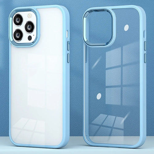 For iPhone 16 Pro Max Case Candy Color TPU+PC Phone Case Skin-Touch High Transparency Back Cover - Blue - 1