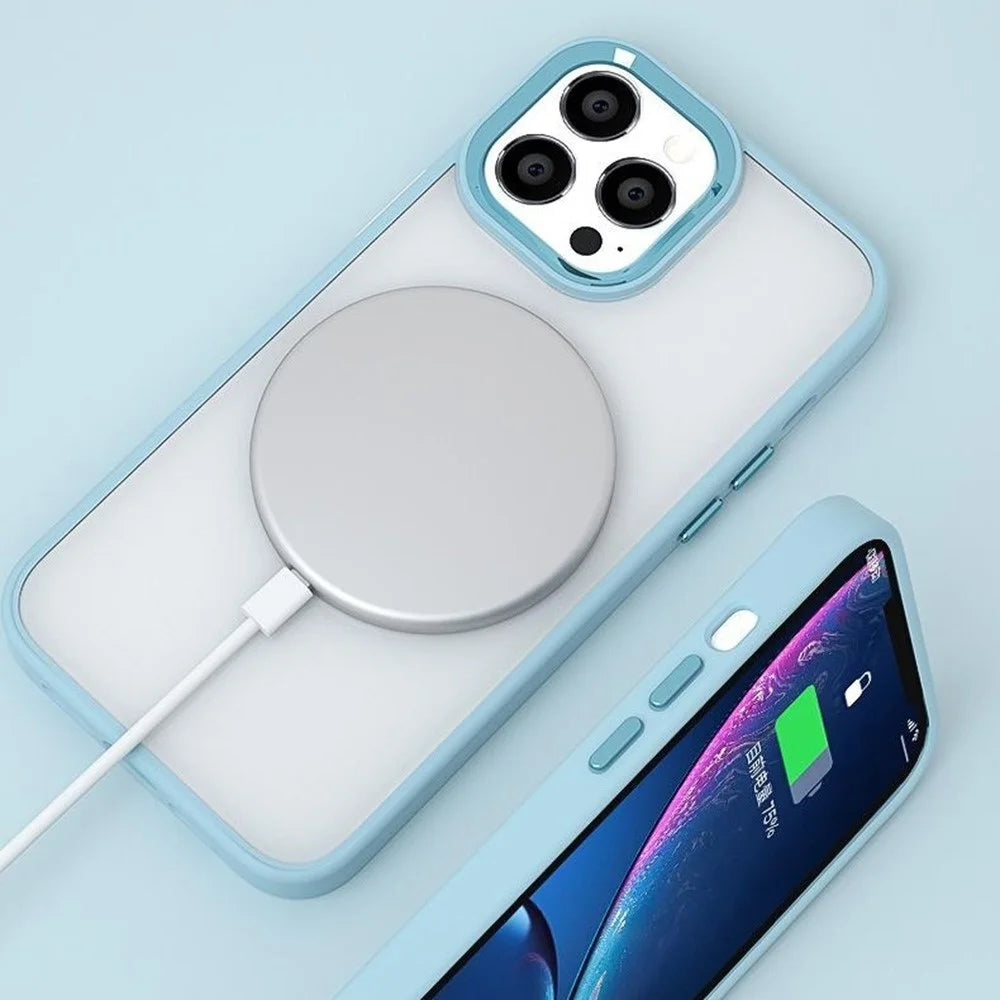 For iPhone 16 Pro Max Case Candy Color TPU+PC Phone Case Skin-Touch High Transparency Back Cover - Blue - 3