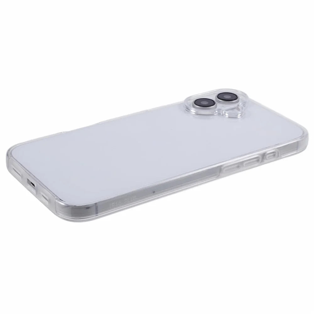 For iPhone 16 Plus Case TPU Frame Clear Acrylic Back Phone Cover with PET Film - 4