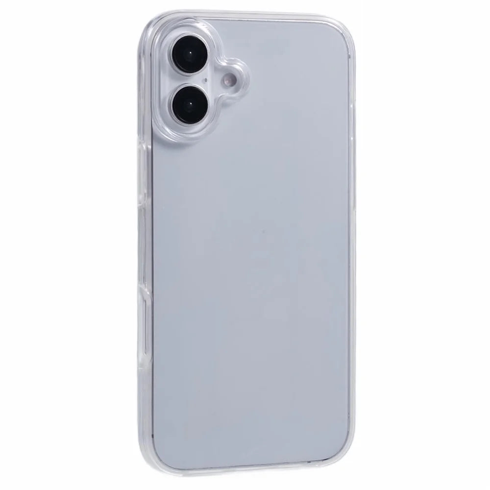 For iPhone 16 Case TPU Frame Clear Acrylic Back Phone Cover with PET Film - 1