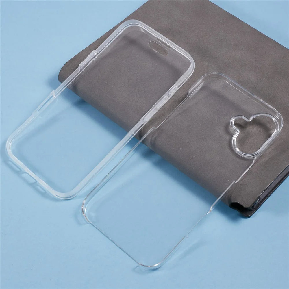 For iPhone 16 Case TPU Frame Clear Acrylic Back Phone Cover with PET Film - 6