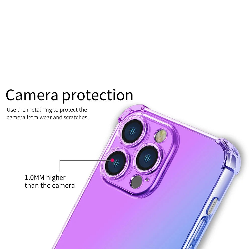 For iPhone 16 Pro Max Case Gradient Color TPU Phone Case Anti-Drop Phone Cover - Purple  /  Blue - 5