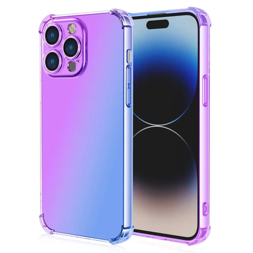 For iPhone 16 Pro Case Gradient Color TPU Phone Case Anti-Drop Phone Cover - Purple  /  Blue - 1