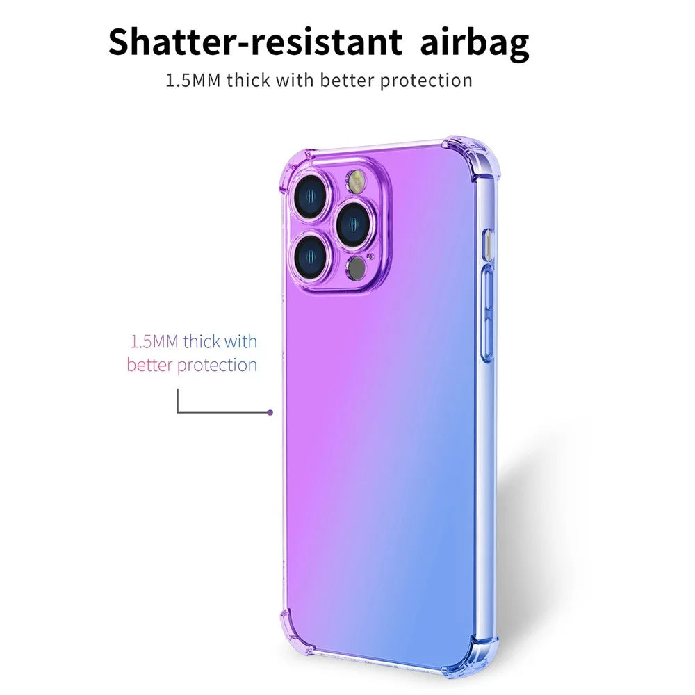For iPhone 16 Pro Case Gradient Color TPU Phone Case Anti-Drop Phone Cover - Purple  /  Blue - 2
