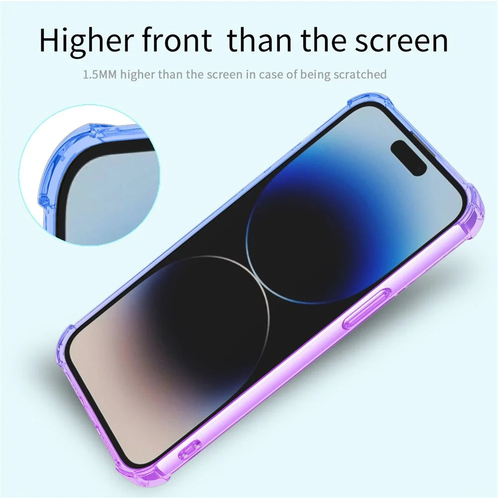 For iPhone 16 Pro Case Gradient Color TPU Phone Case Anti-Drop Phone Cover - Purple  /  Blue - 3