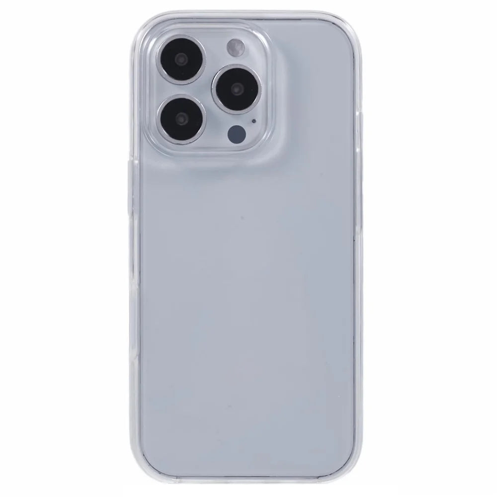 For iPhone 16 Pro Max Case TPU Frame Clear Acrylic Back Phone Cover with PET Film - 3