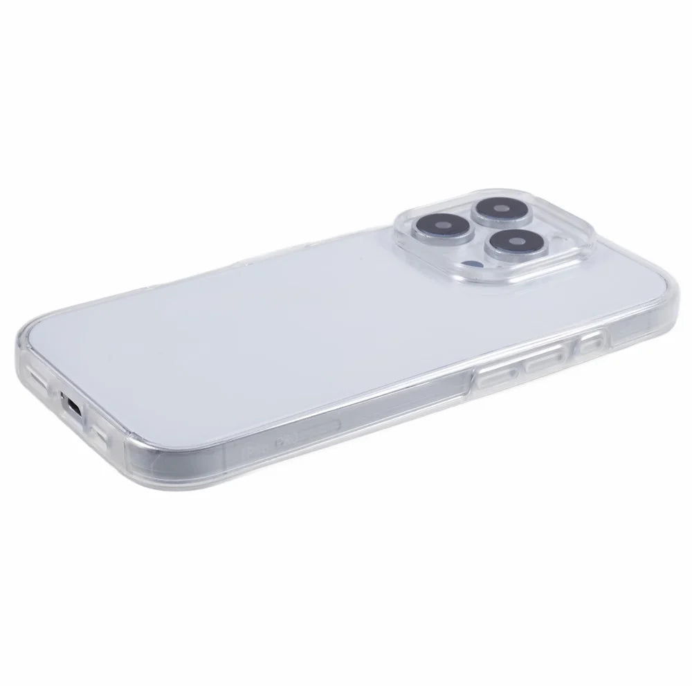 For iPhone 16 Pro Max Case TPU Frame Clear Acrylic Back Phone Cover with PET Film - 4