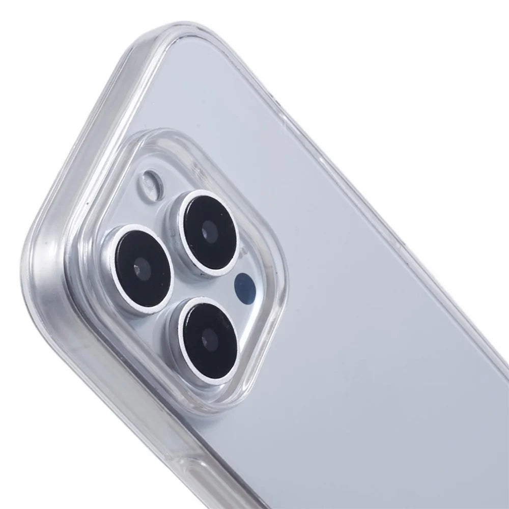 For iPhone 16 Pro Max Case TPU Frame Clear Acrylic Back Phone Cover with PET Film - 5