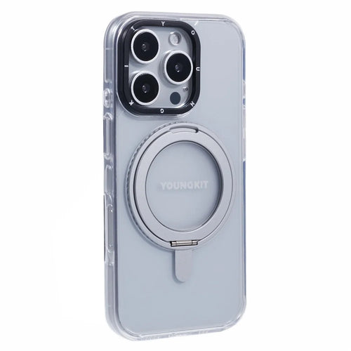 YOUNGKIT For iPhone 16 Pro Max Case Rotating Magnetic Kickstand TPU+PC Phone Cover - 1