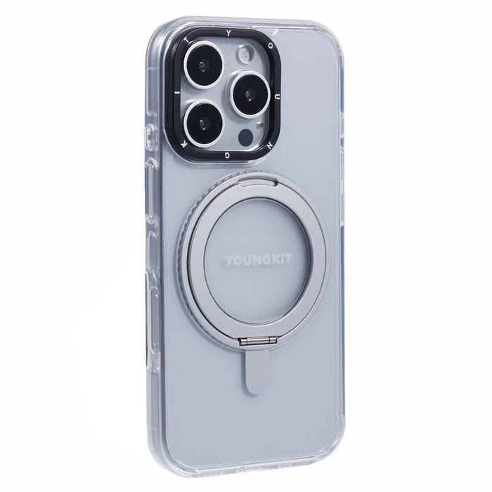 YOUNGKIT For iPhone 16 Pro Max Case Rotating Magnetic Kickstand TPU+PC Phone Cover - 1
