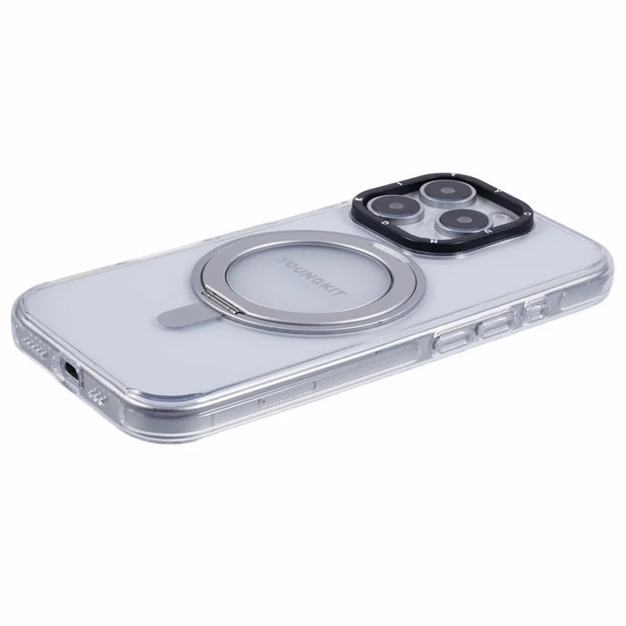 YOUNGKIT For iPhone 16 Pro Max Case Rotating Magnetic Kickstand TPU+PC Phone Cover - 6