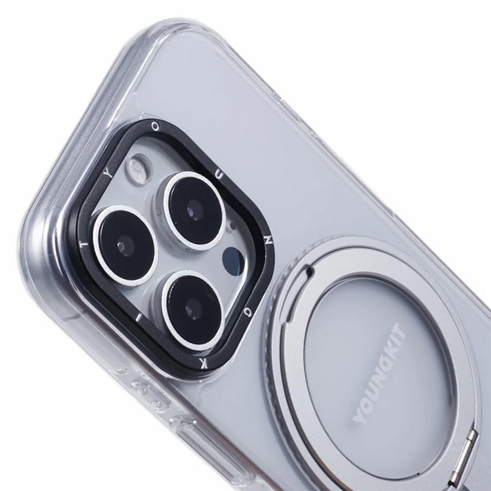 YOUNGKIT For iPhone 16 Pro Max Case Rotating Magnetic Kickstand TPU+PC Phone Cover - 7
