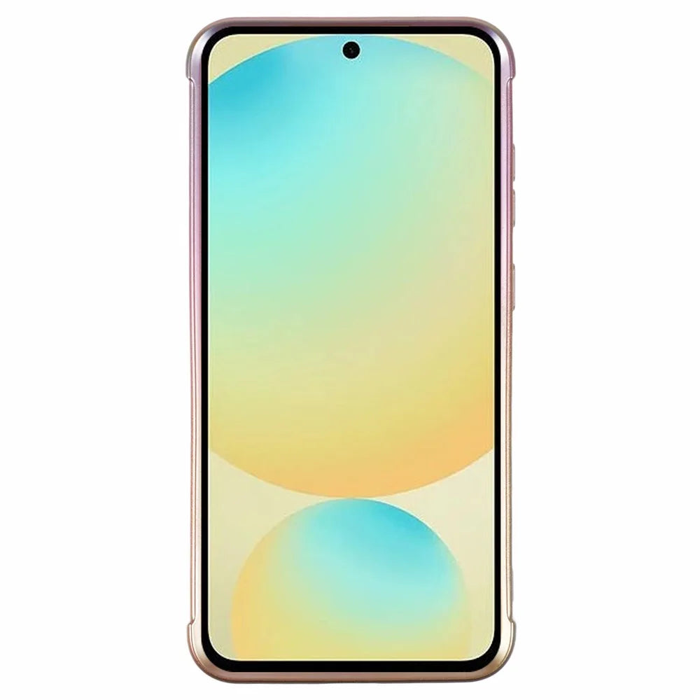 For Samsung Galaxy S24 Magnetic Case TPU Gradient Electroplated Phone Cover - Colorful White - 2